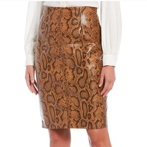 Antonio Melani Luxury Collection Genuine Leather SnakeSkin Caroline Pencil Skirt